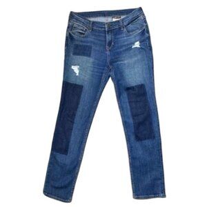 Sandra Venditti Milan blue patchwork slim-fit denim jeans size 26